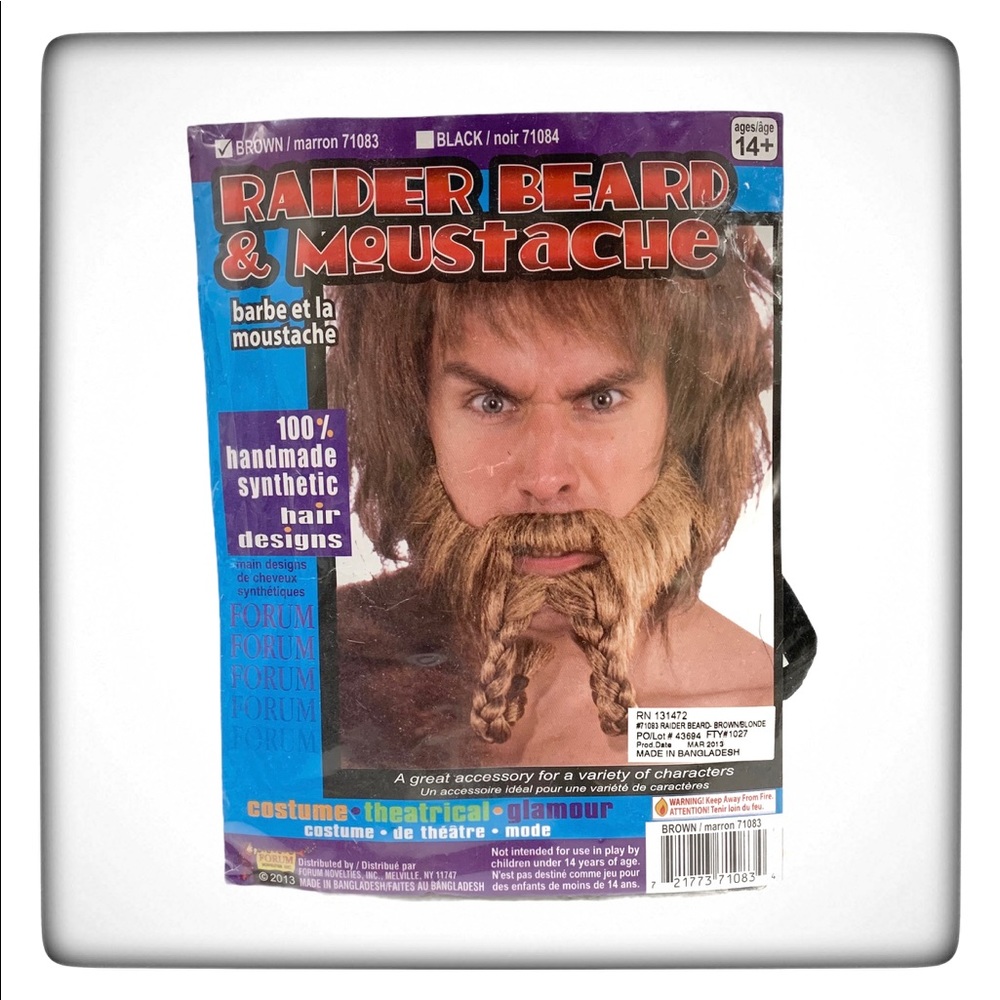 Raider Beard & Mustache Costume Accessory NWT